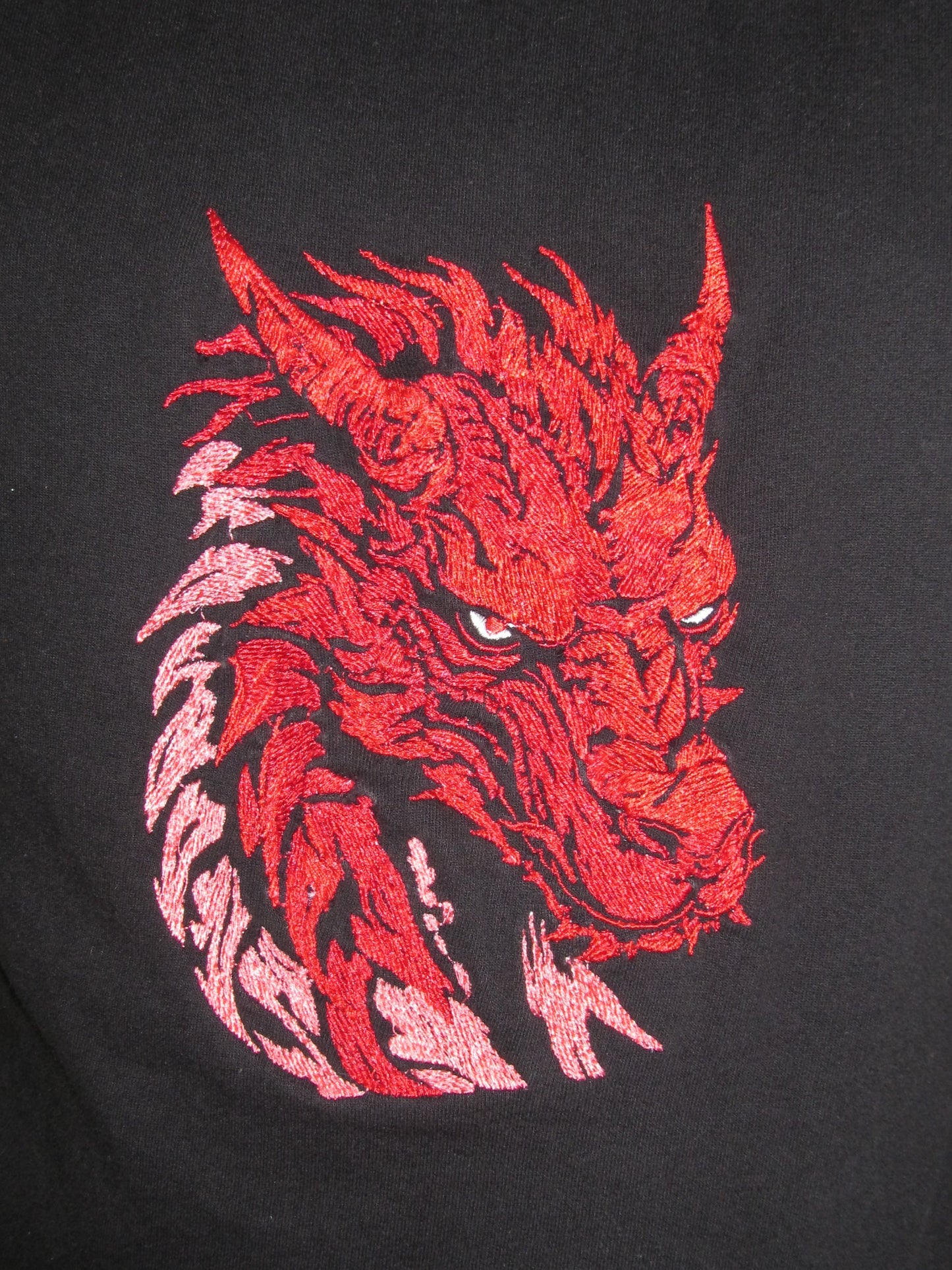 Inferno Dragon – Premium Embroidered T-Shirt (240 GSM French Terry)