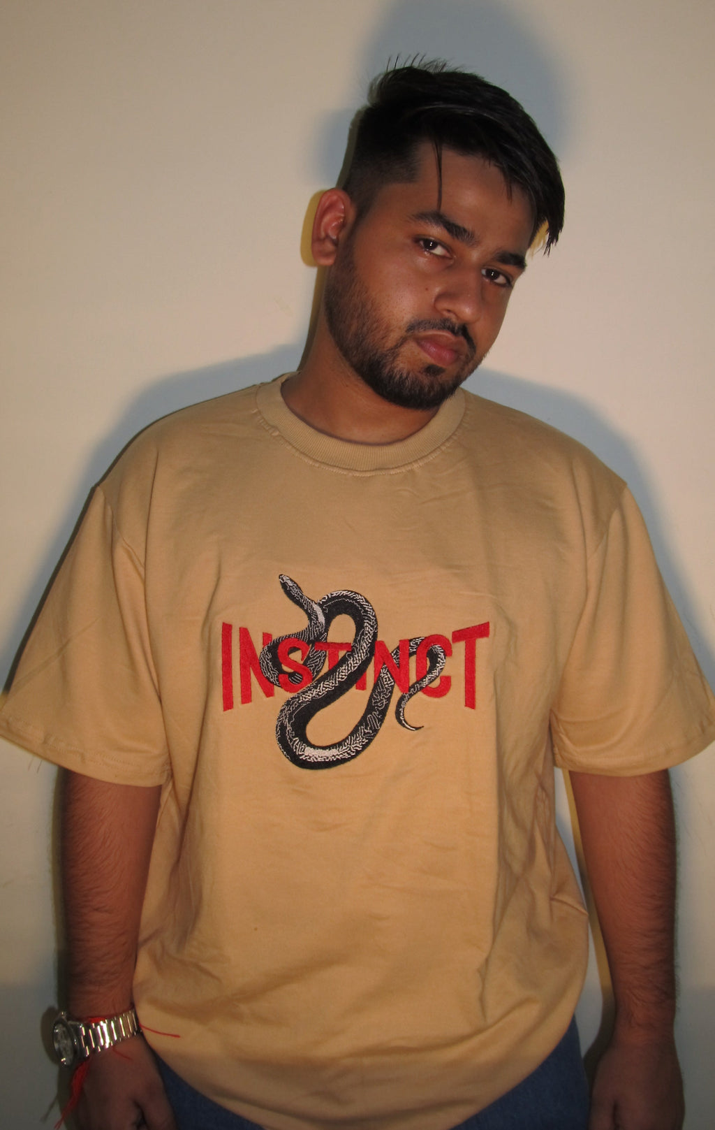 Instinct Snake Tee – Beige Edition